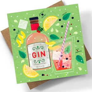 Confezioni di biglietti di Natale. Confezioni da 5, 10 e 20 biglietti illustrati e stampati. Gin, drink, cocktail, festa, design unico. Non tradizionale