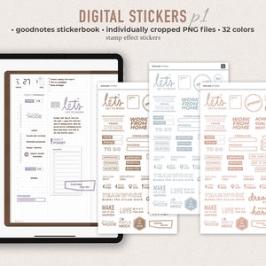 デジタル プランナー ステッカー: Goodnotes ステッカーブック、スタンプ効果 (PNG)