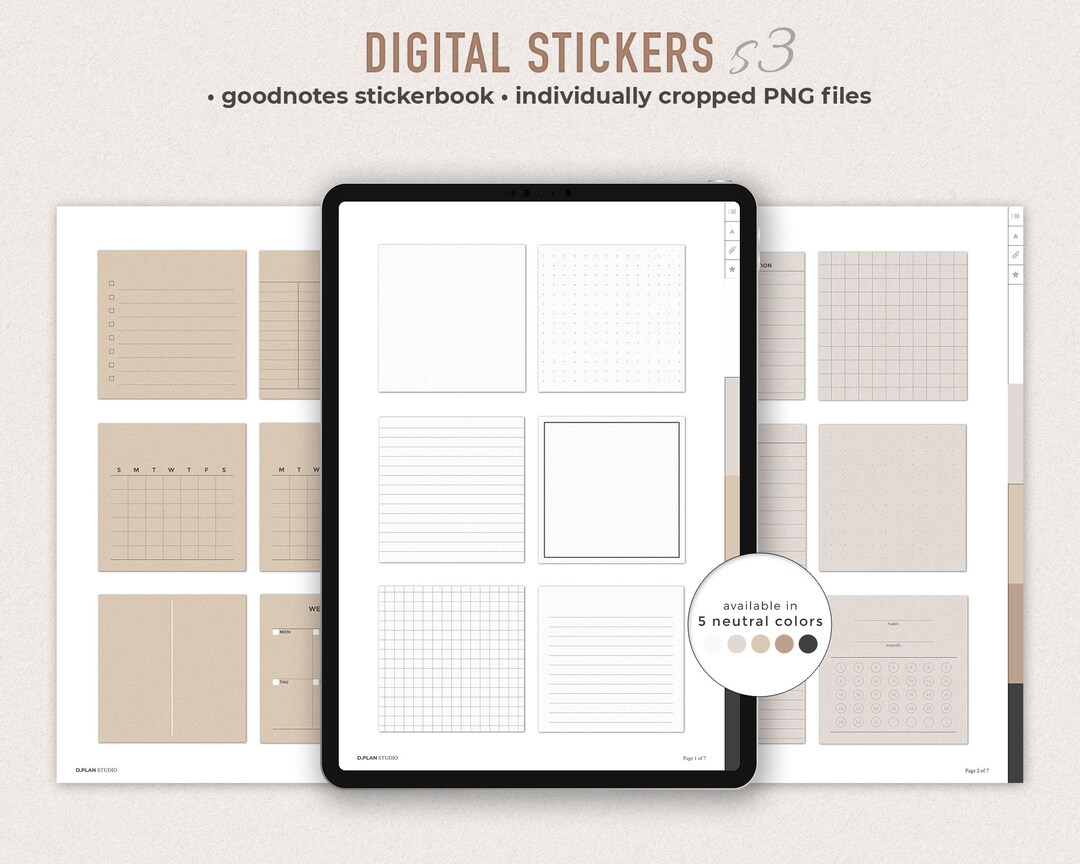 Stickers Notes Digital Digital Stickers | Goodnotes Stickerbook - Etsy