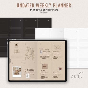 Undated Digital Weekly Planner | Landscape