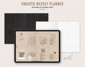 Undated Digital Weekly Planner | Landscape