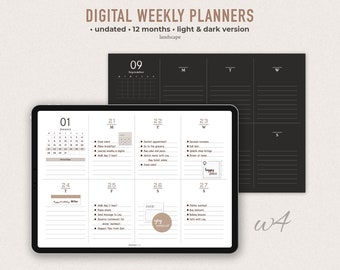 Undated Weekly Minimalist Planner | Printable | Sunday & monday start | Digital Planner