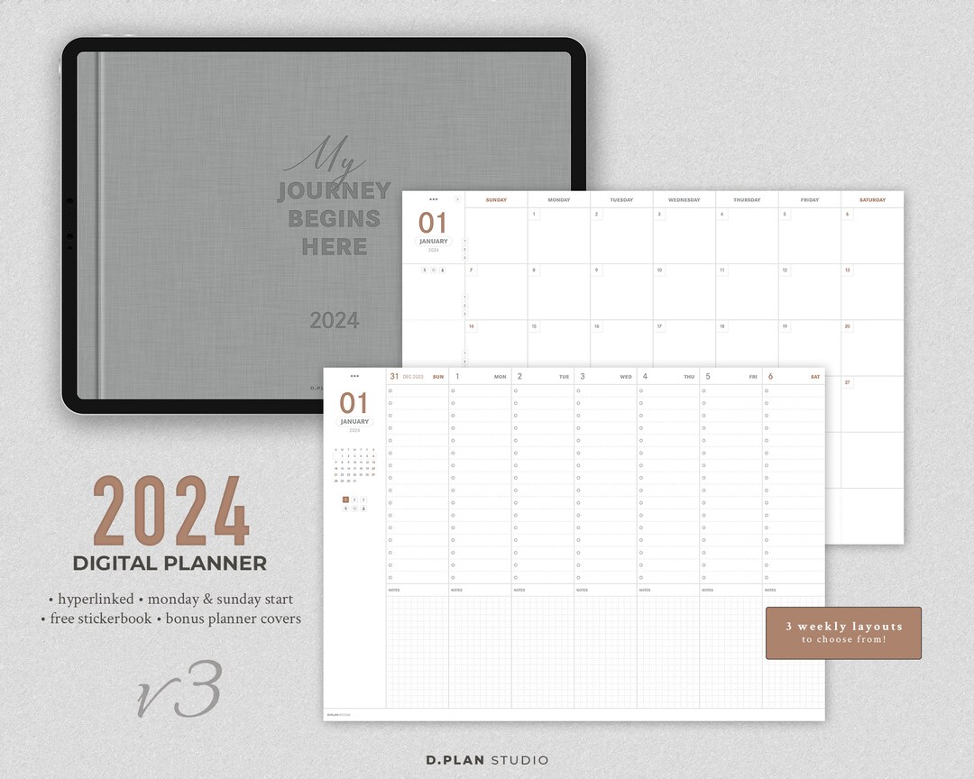 2024 Hyperlinked Digital Planner V3 - Etsy