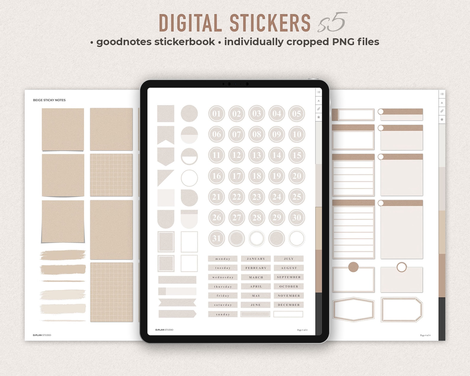 Basic Sticker Set 1 in 5 Colors | Digital Planner | Goodnotes ...