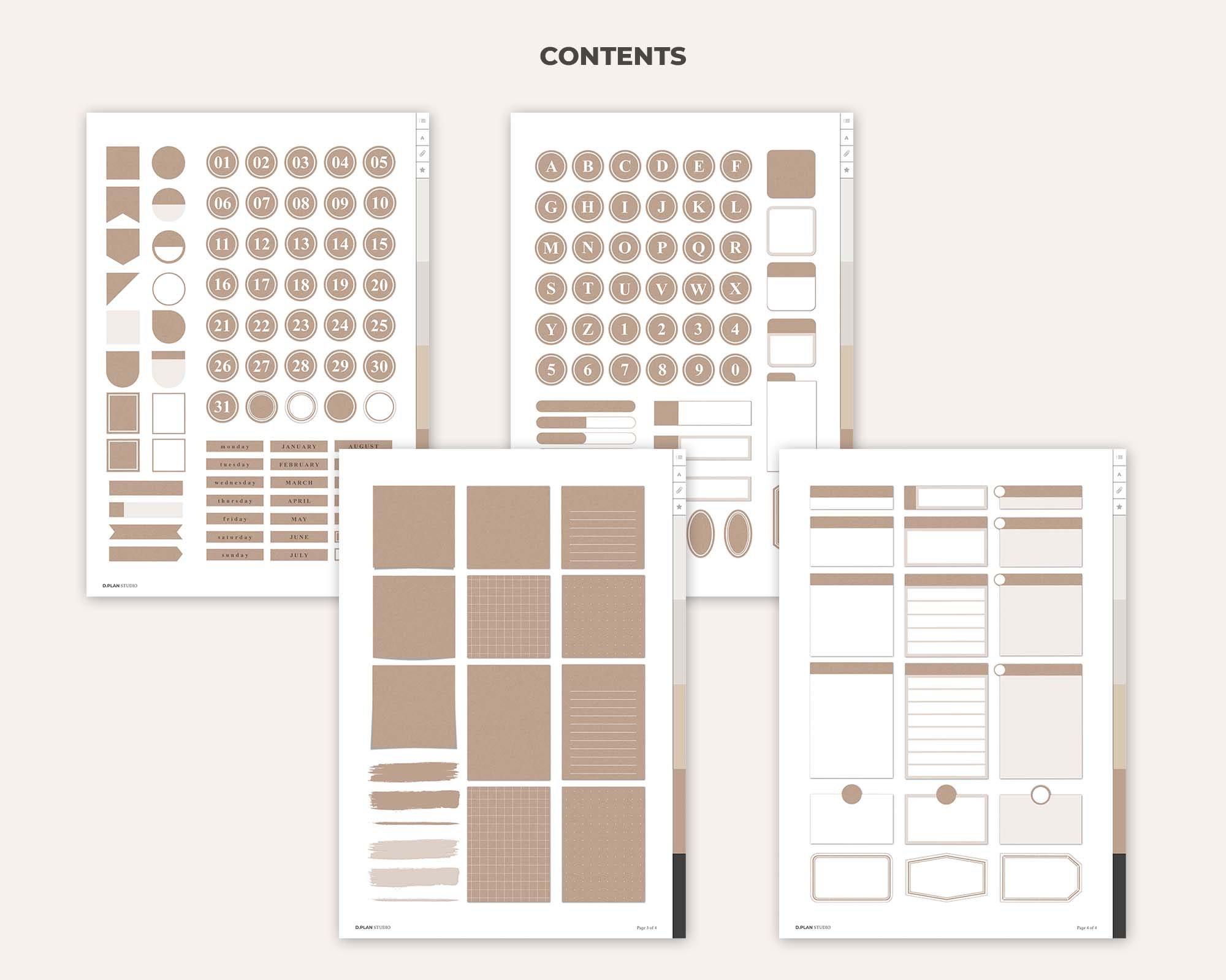 Basic Sticker Set 1 in 5 Colors | Digital Planner | Goodnotes ...