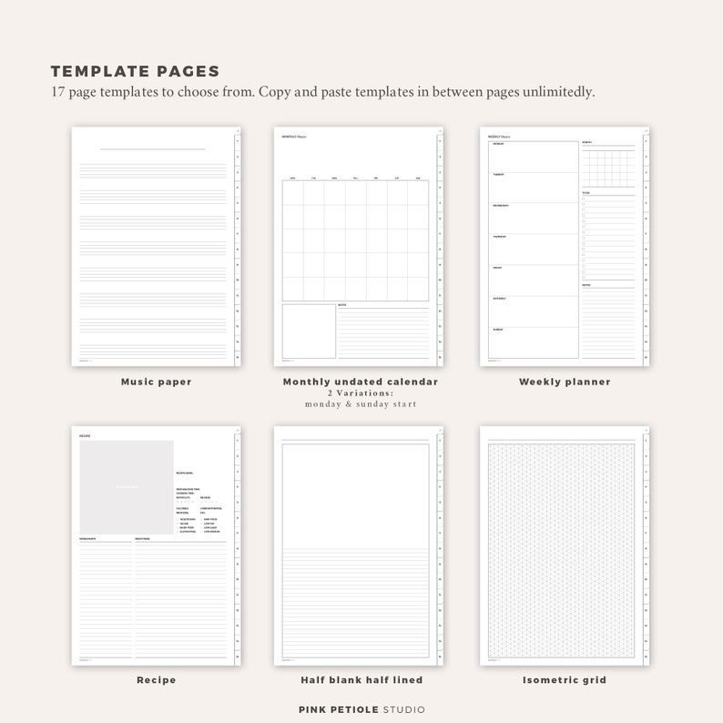 Digital Notebook 15 Hyperlinked/interactive Tabs Etsy Canada