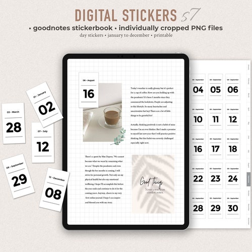 Digital Planner Stickers Realistic Stickers Goodnotes Etsy