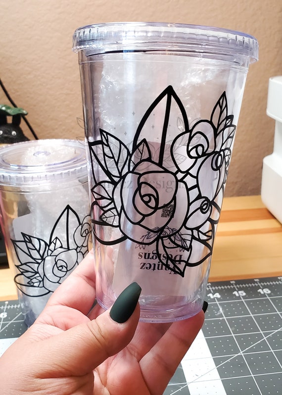 Custom 16 oz Clear Acrylic Tumbler - Vinyl Application