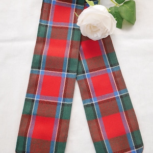 Tartan Handfasting Ribbon SINCLAIR RED MODERN