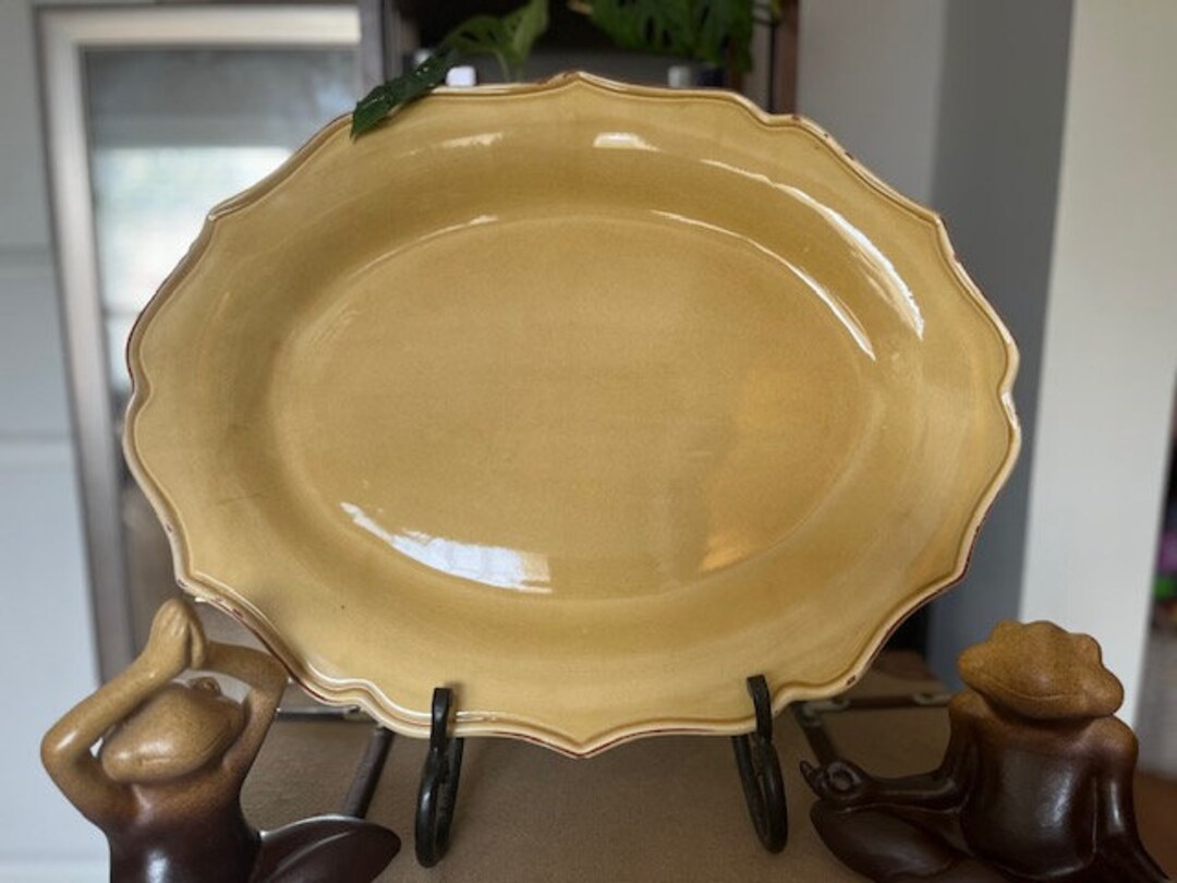 Large Decorative Serving Plate in Mustard Etsy