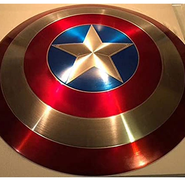 Marvels Legend Captain America Shield ~ Avengers Metal Prop Replica Shield ~ Halloween Medieval Armor Cosplay Shield, Larp Combat Shield