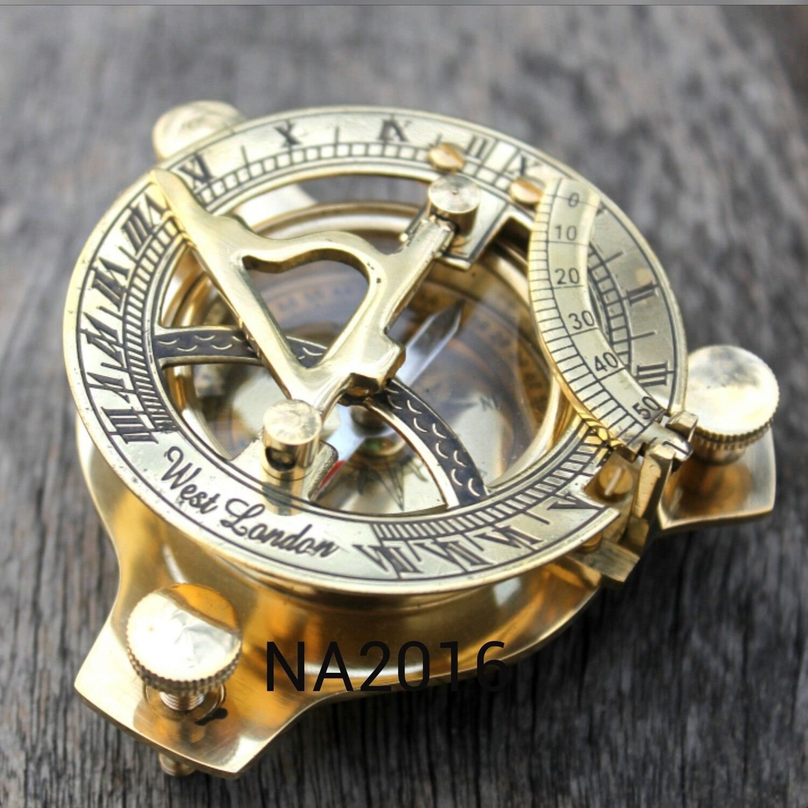 Vintage Maritime West London Sundial Compass Nautical Brass Compass