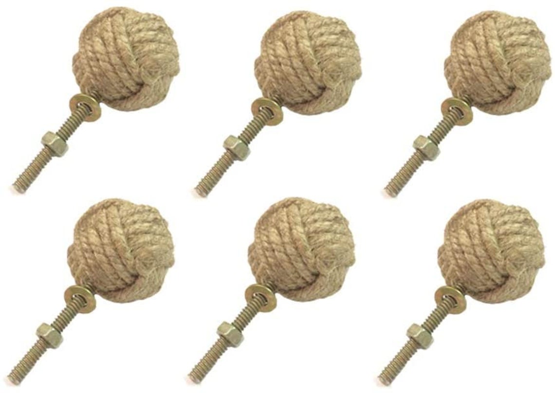 Jute Rope Door Knobs/ Drawer Knobs/pull and Push Handle Knobs Etsy