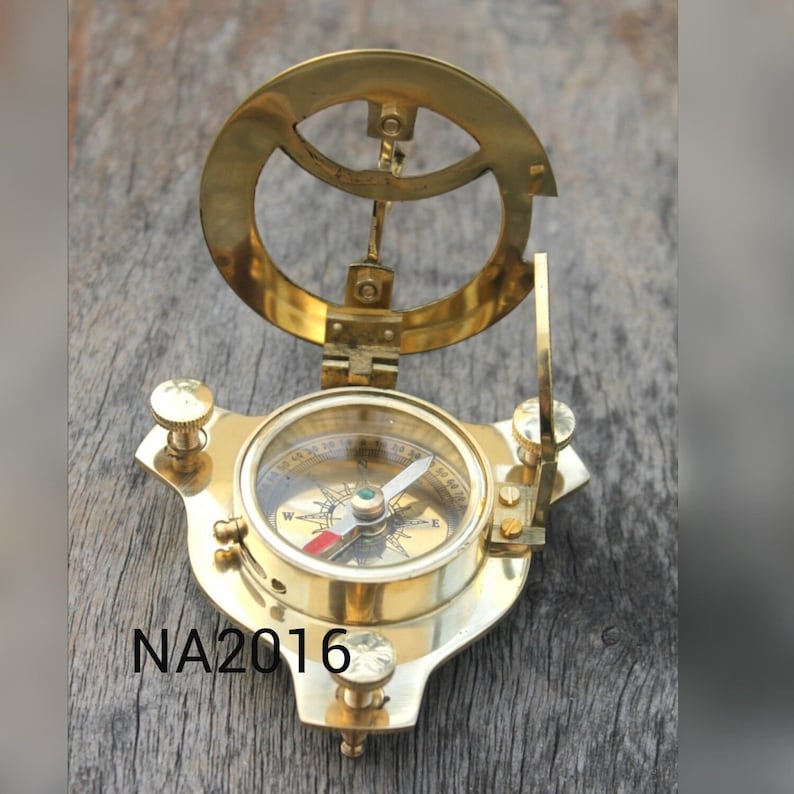 Marine Antique Vintage Brass Nautical Pocket Compass Decor Gift