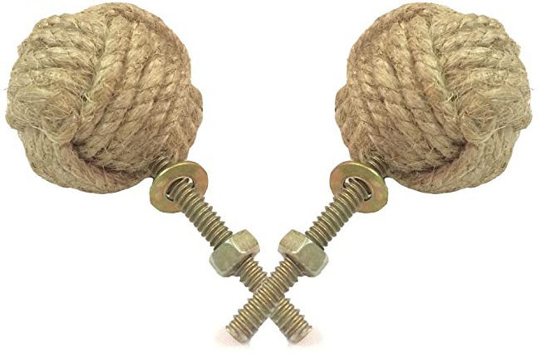 Jute Rope Door Knobs/rope Knot Drawer Knobs/push Handle Knobs for Wardrobes