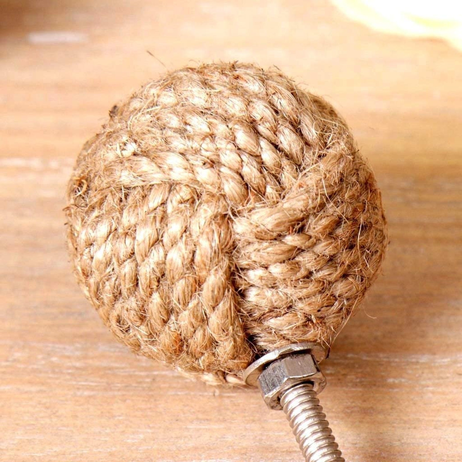 Jute Rope Door Knobs/rope Knot Drawer Pulls and Knobs/push Handle Knobs
