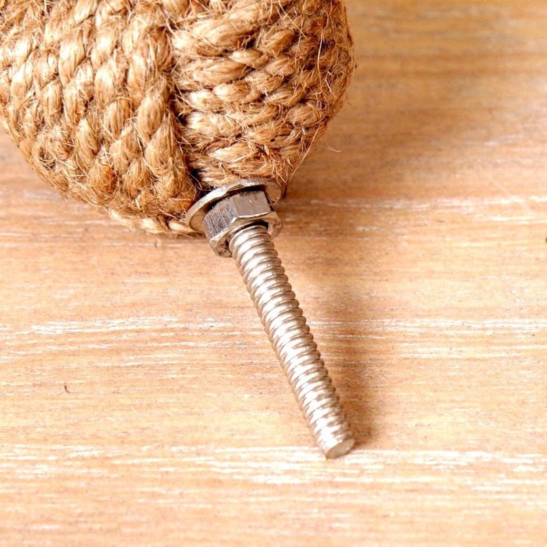 Jute Rope Door Knobs/rope Knot Drawer Pulls and Knobs/push Handle Knobs for Wardrobes
