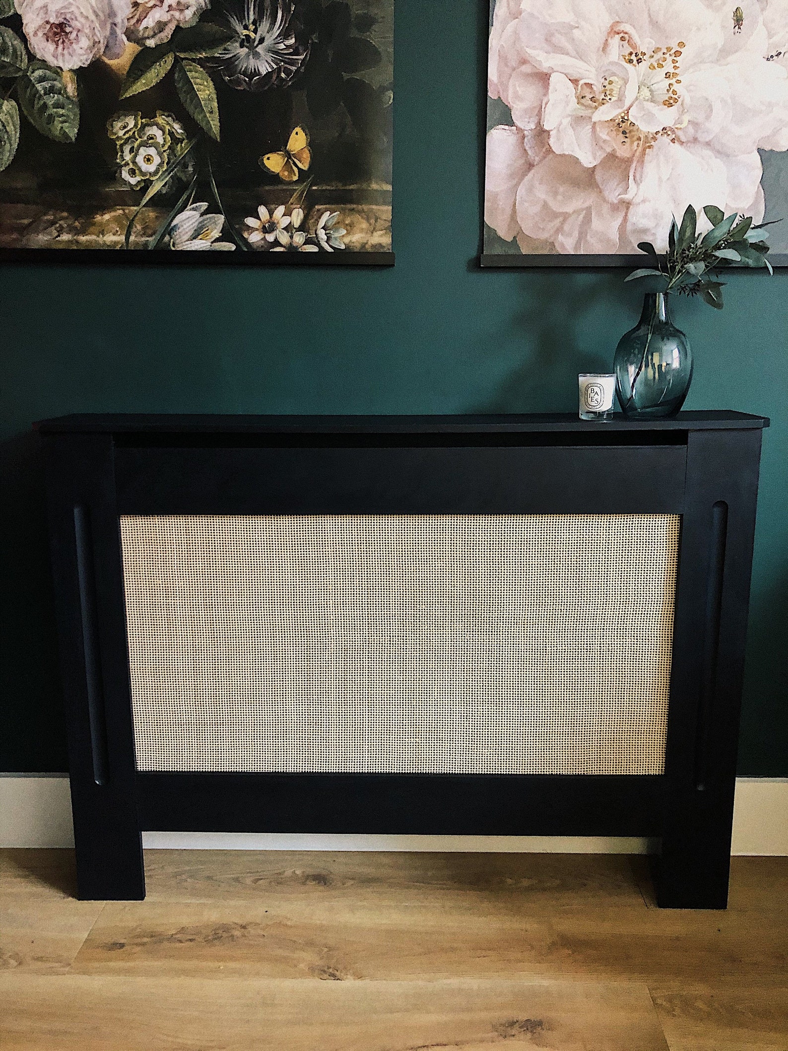 Medium black rattan radiator cover Etsy