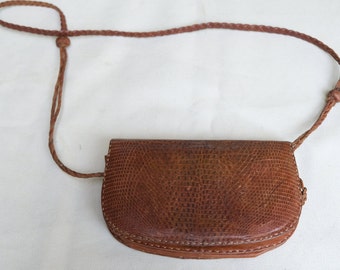 Cute leather/alligator print little purse retro