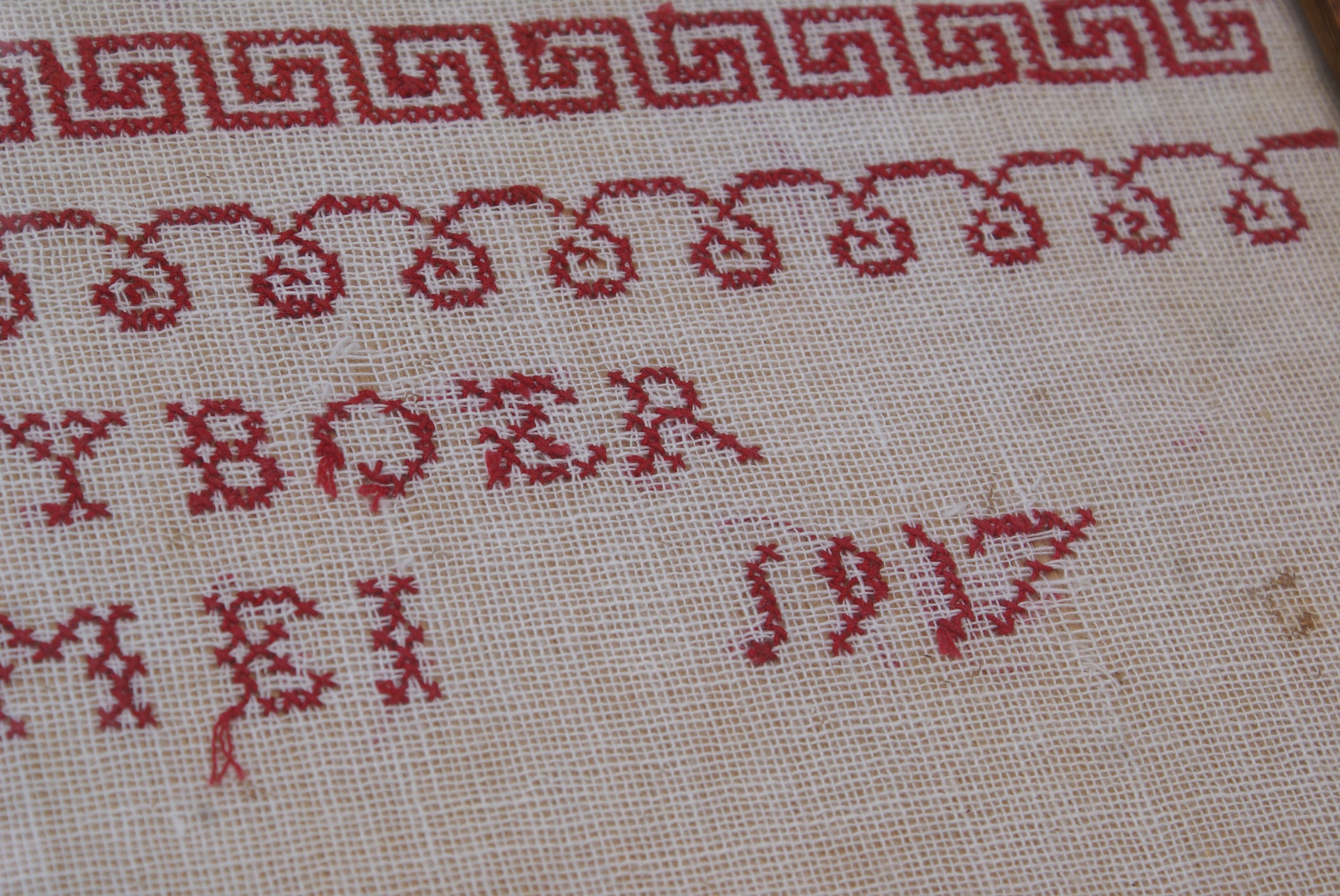 Antique Framed, Authentic Alphabet Sampler, Dutch, 1917, Redwork. - Etsy