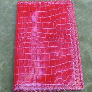Vintage Dutch, foldable, red leather wallet, purse