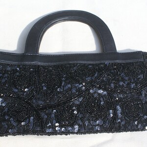 Nice beaded black evening clutch, handbag