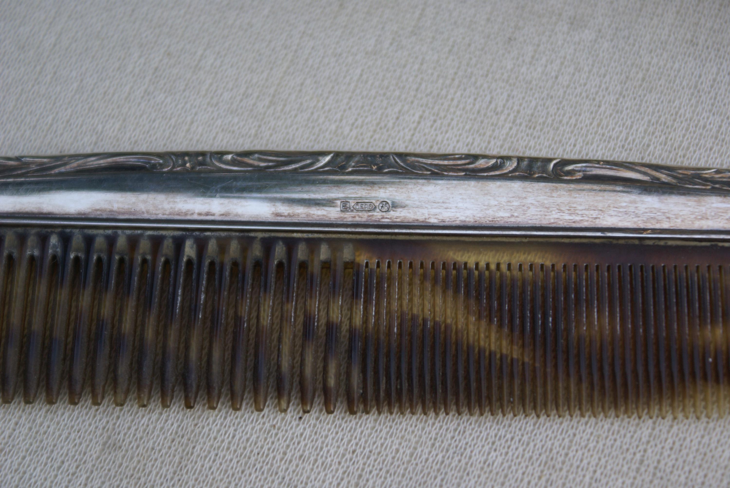 Vintage Silver plate Brush and Comb Set E Gero 75 display picture 1