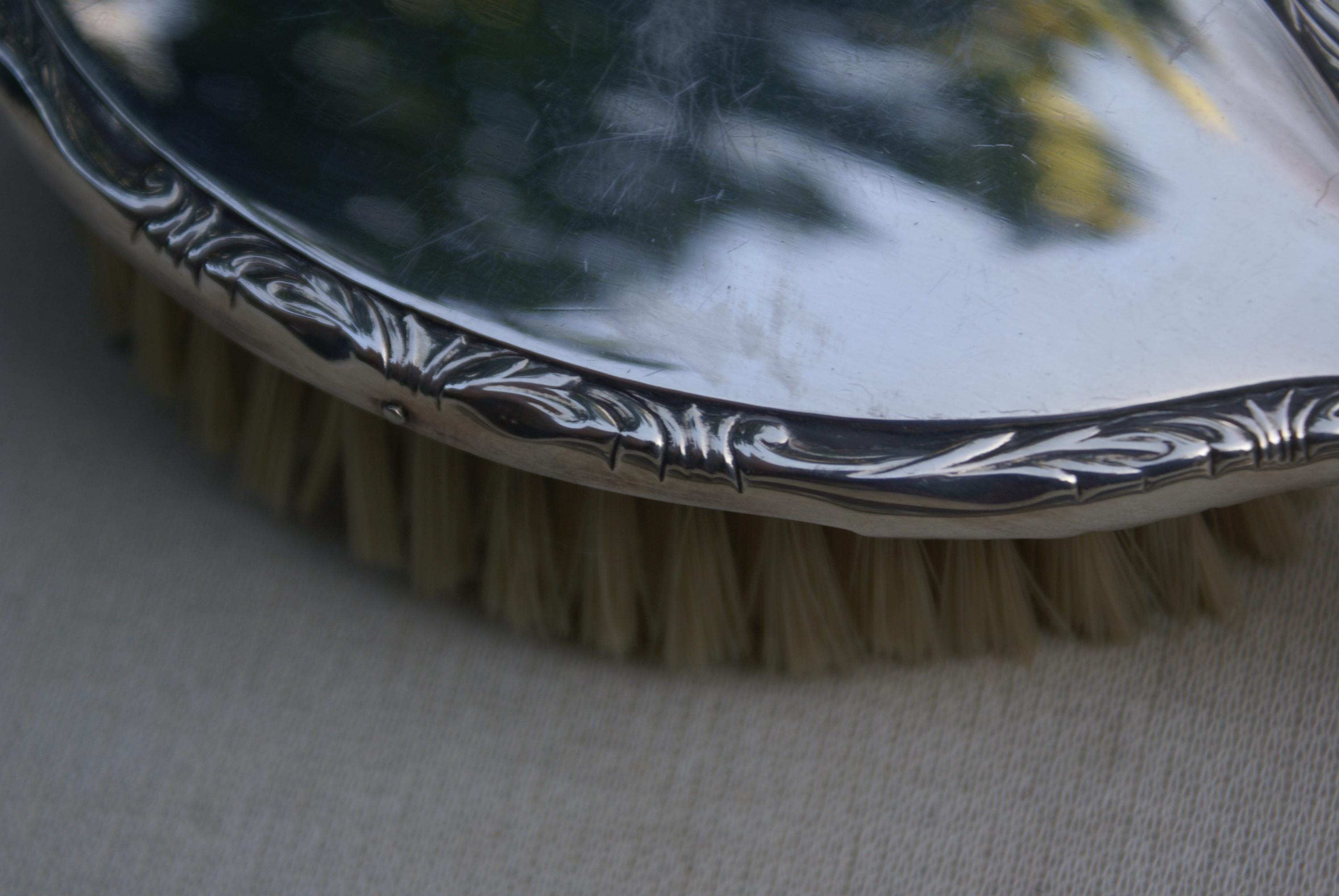 Vintage Silver plate Brush and Comb Set E Gero 75 Vintage Vanity Set GERO Silver-plated 75 made in Netherlands  main image 4