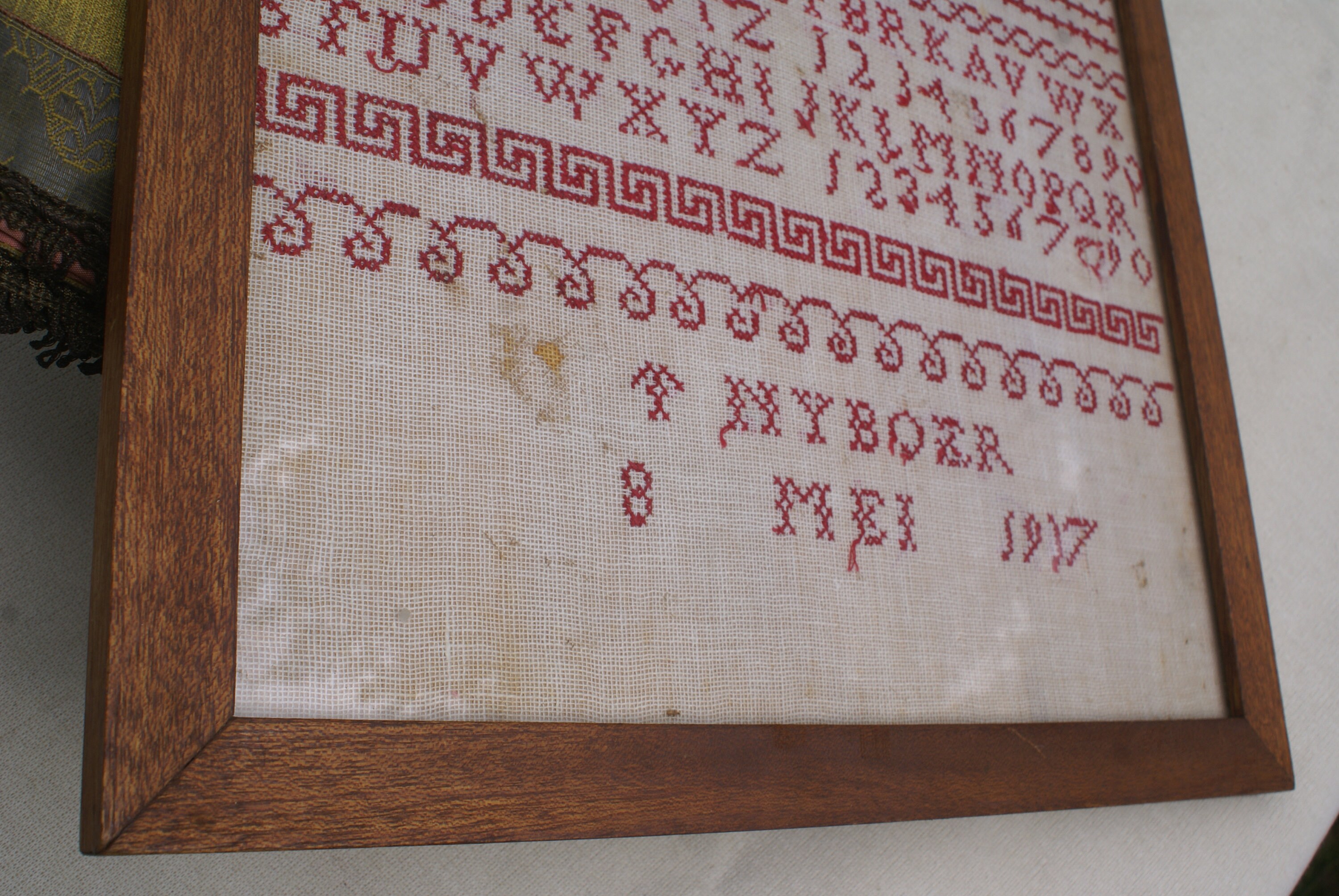 Antique Framed, Authentic Alphabet Sampler, Dutch, 1917, Redwork. - Etsy