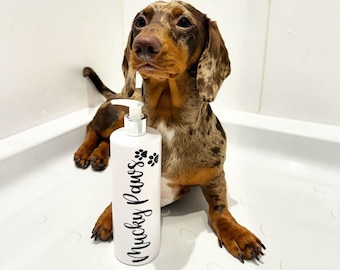 Personalised Pet Shampoo Bottles, Dog Shampoo Bottle, Dog Groomers Bottles, 500ml Pump Bottles, Refillable Pump Bottles, Pet Shampoo Holder