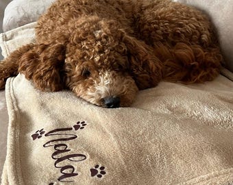 Personalised Dog Blanket: Custom Puppy Comforter, Luxury Pet Bed Throw