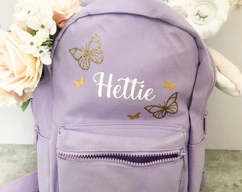 Personalised Children's Backpack, Kids Backpack, Girls Backpack, Mini Kids School Bag, Children's Bag, Butterfly Bag, Nursery Bag