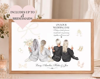 Personalised Bridal Party Print: Wedding Morning Gift for Bride