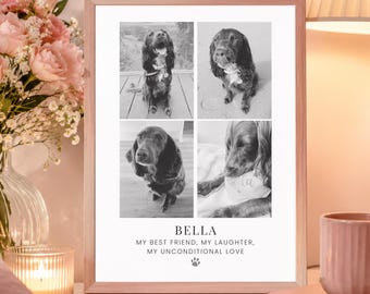 Personalised Dog Photo Print: Custom Pet Portrait, Dog Wall Art