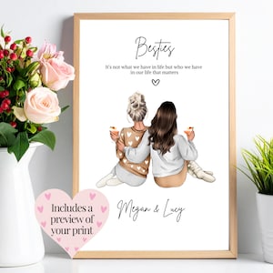 Personalised Friends Print, Custom Friendship Print, Bestie Birthday Gift