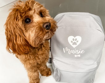 Personalised Dog Backpack, Dog Rucksack, Doggy Backpack, Pet Gift, Pet Rucksack, Pet Storage, Dog Gift, Personalised Dog Bag, Puppy Bag