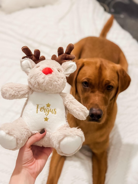 Personalised Christmas Reindeer Toy: Dog Christmas Gift