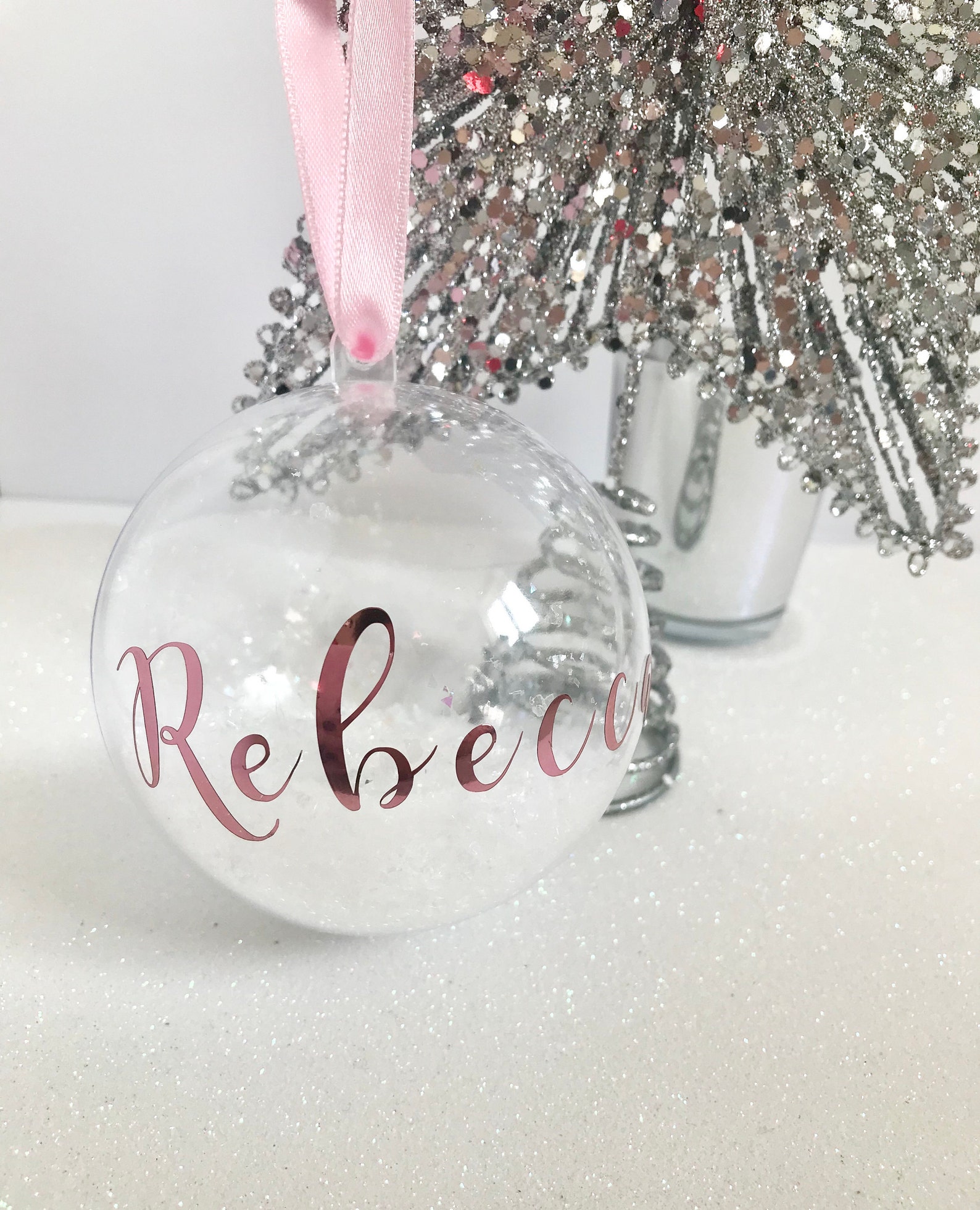 Personalised Name Christmas Tree Bauble Christmas Gift Etsy UK