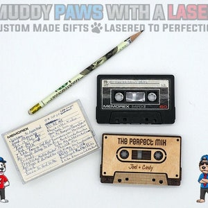 Retro Mix Tape With Spotify Playlist or Favorite Song - Throwback to Cassette Tapes - Anniversary, Valentine, Boyfriend, Girlfriend, Wedding