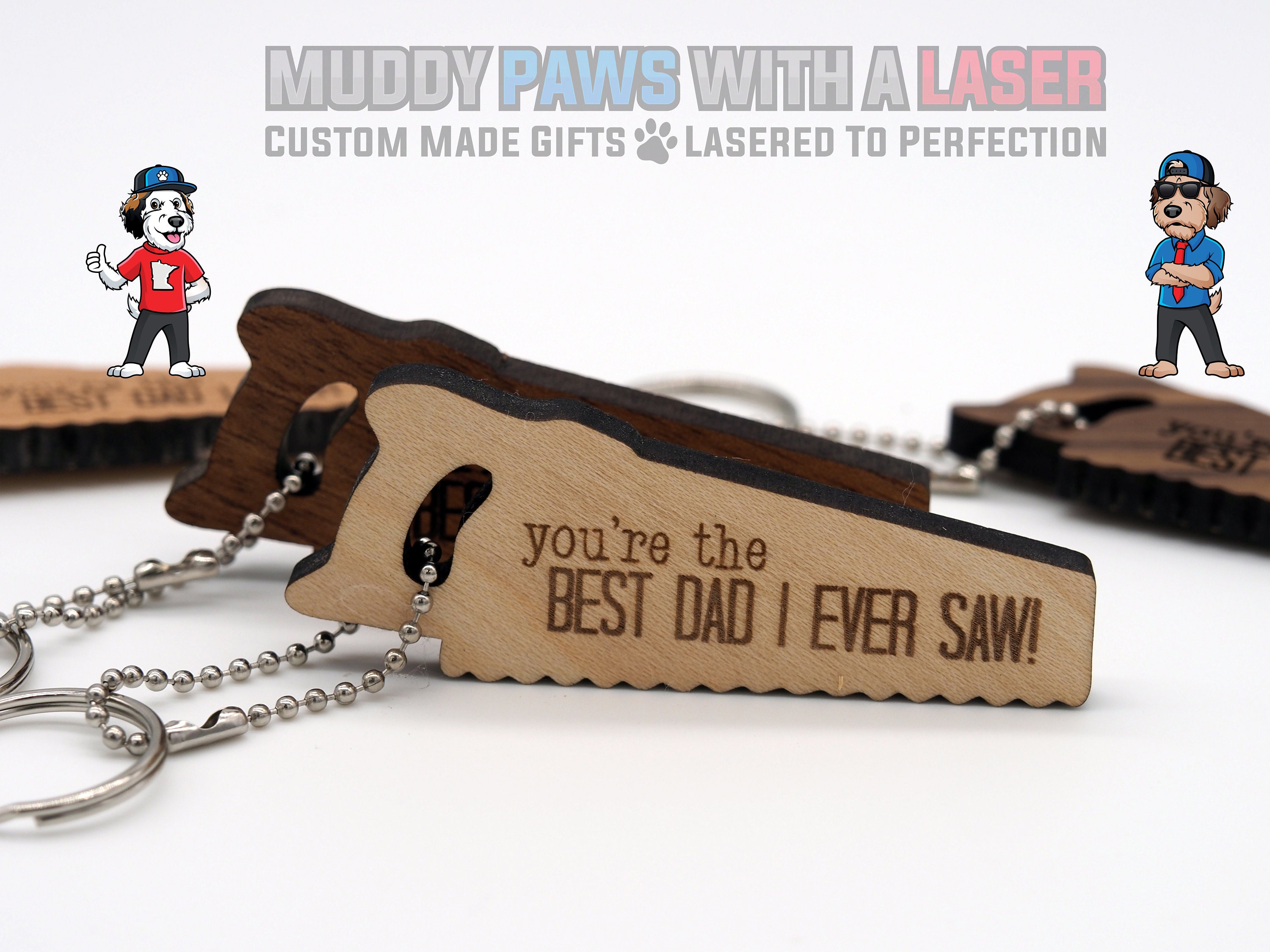 Worlds Best Dad Rifles and chains - Cedar Ornament Worlds Best Dad Rifles and chains - Cedar Ornament