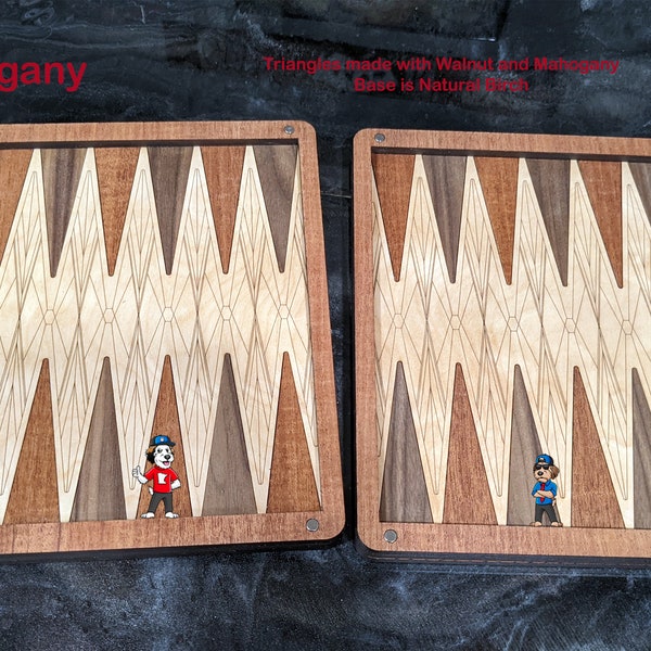 Personalized Heirloom 2 Player Backgammon Board Game! 30 Double Sided Wood Chips, Scoring Peg and Dice Included - Handmade Table Game Gift