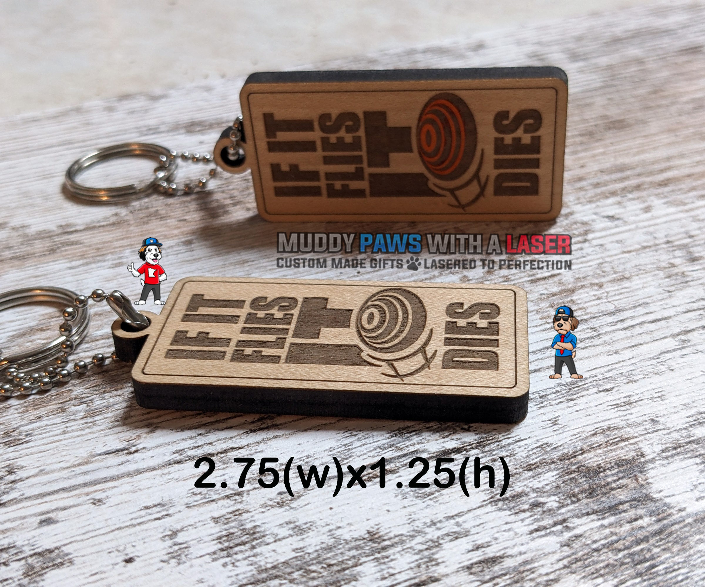 If It Flies It Dies Trapshooting Skeet Clay Keychain - Sporting Shot ...