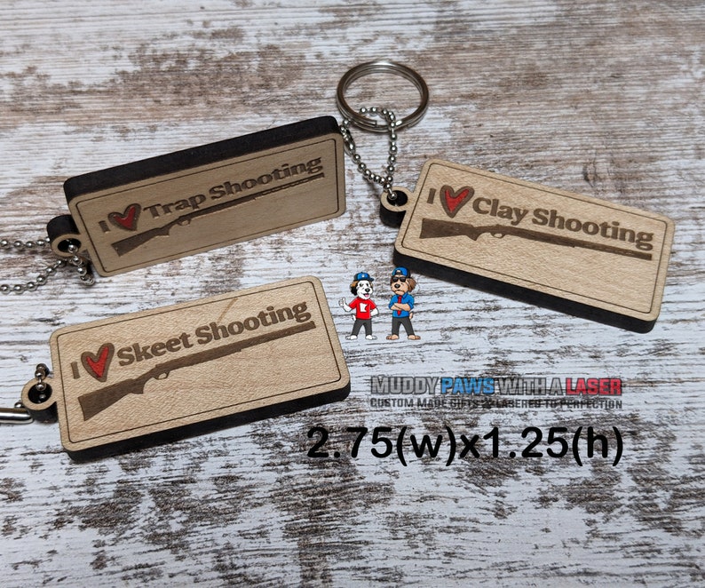 Love Trapshooting Skeet Clay Shooting Keychain - Target Clay Pigeon ...