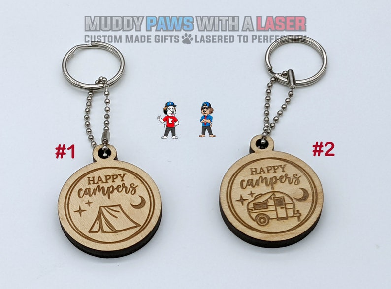 Mini Wood Happy Campers Keychain for the Adventurist in Your Life ...