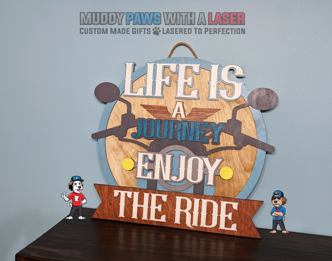 1 Left! Life is A Journey Enjoy the Ride Door Hanger Sign - Father's ...