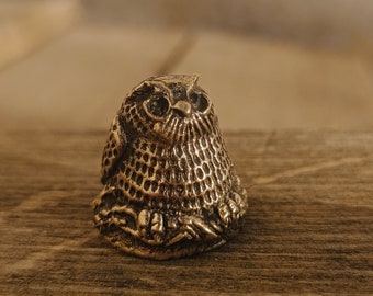 Thimble Eagle Miniature figure collectible brass Bronze metal Sewing gifts for quilters Sewing Tools