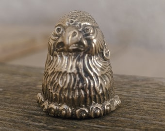 Thimble Eagle Miniature figure collectible brass Bronze metal Sewing gifts for quilters Sewing Tools