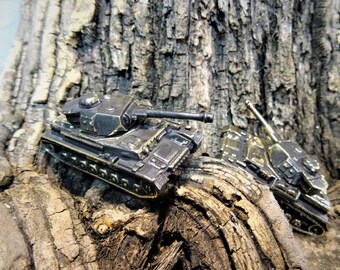 miniature model T-34-85   soviet tank Bronze collectible Figurine Toy 1:150 