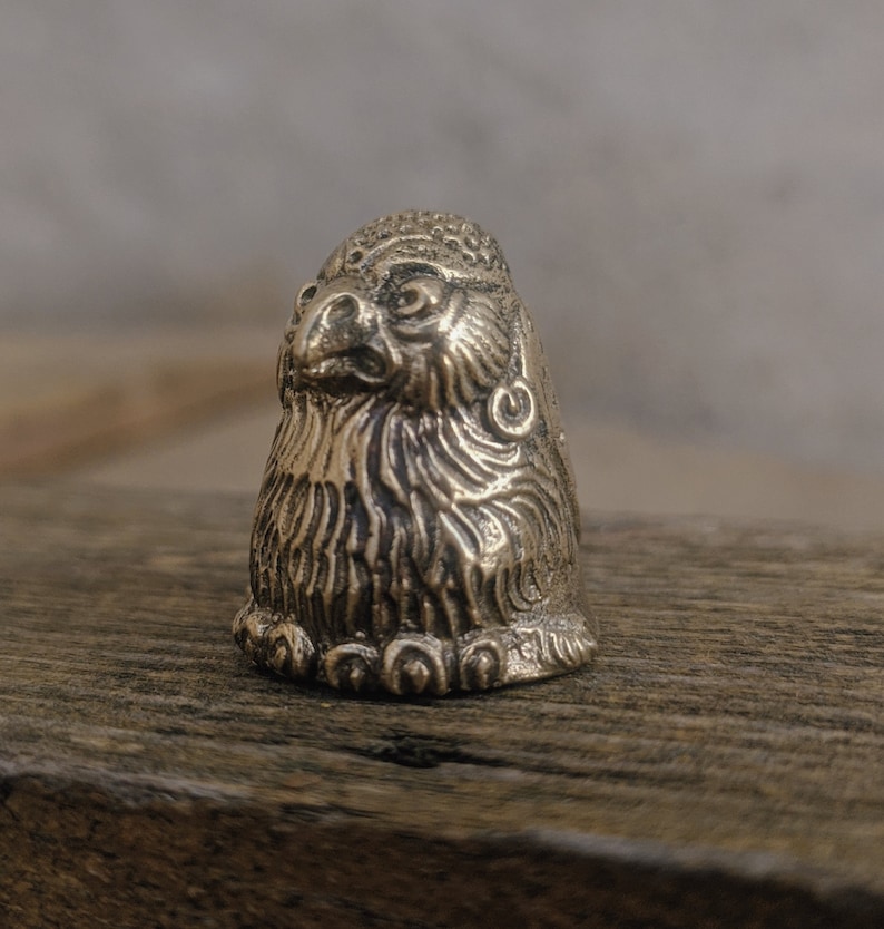 Thimble Eagle Miniature figure collectible brass Bronze metal Sewing gifts for quilters Sewing Tools