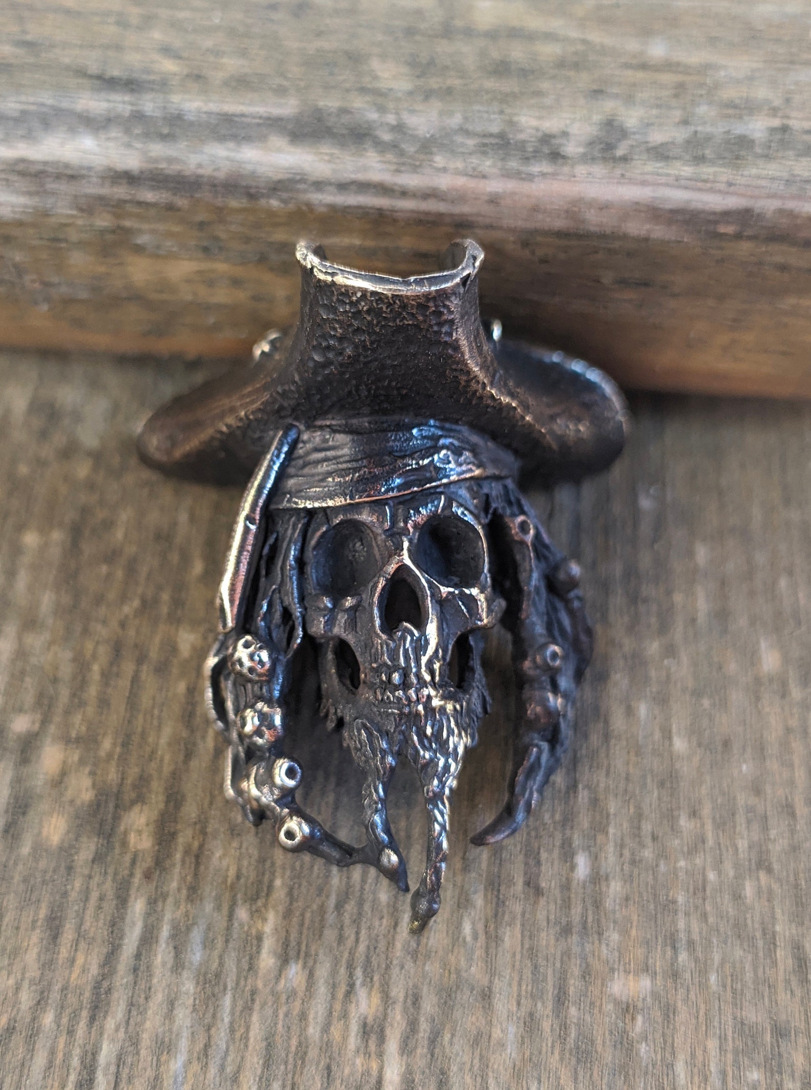 Paracord Bead PIRATE JACK Skull Bracelet Knife Bronze Beads Etsy